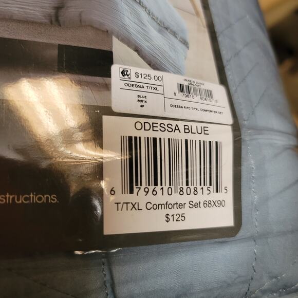 Hallmart Collectible Amalina 4-Pc Comforter Set Twin/ Twin XL ODESSA Blue - Picture 6 of 8